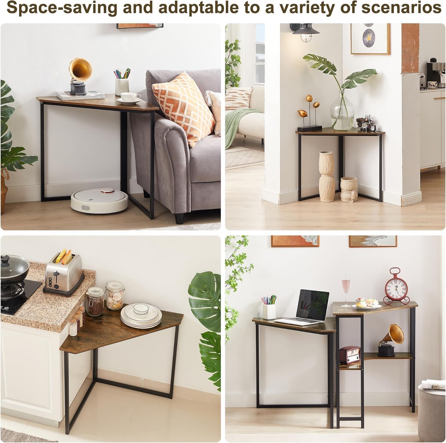 VECELO Ϲоrnеr Desk, Corner Tables for Living Room for Small Space