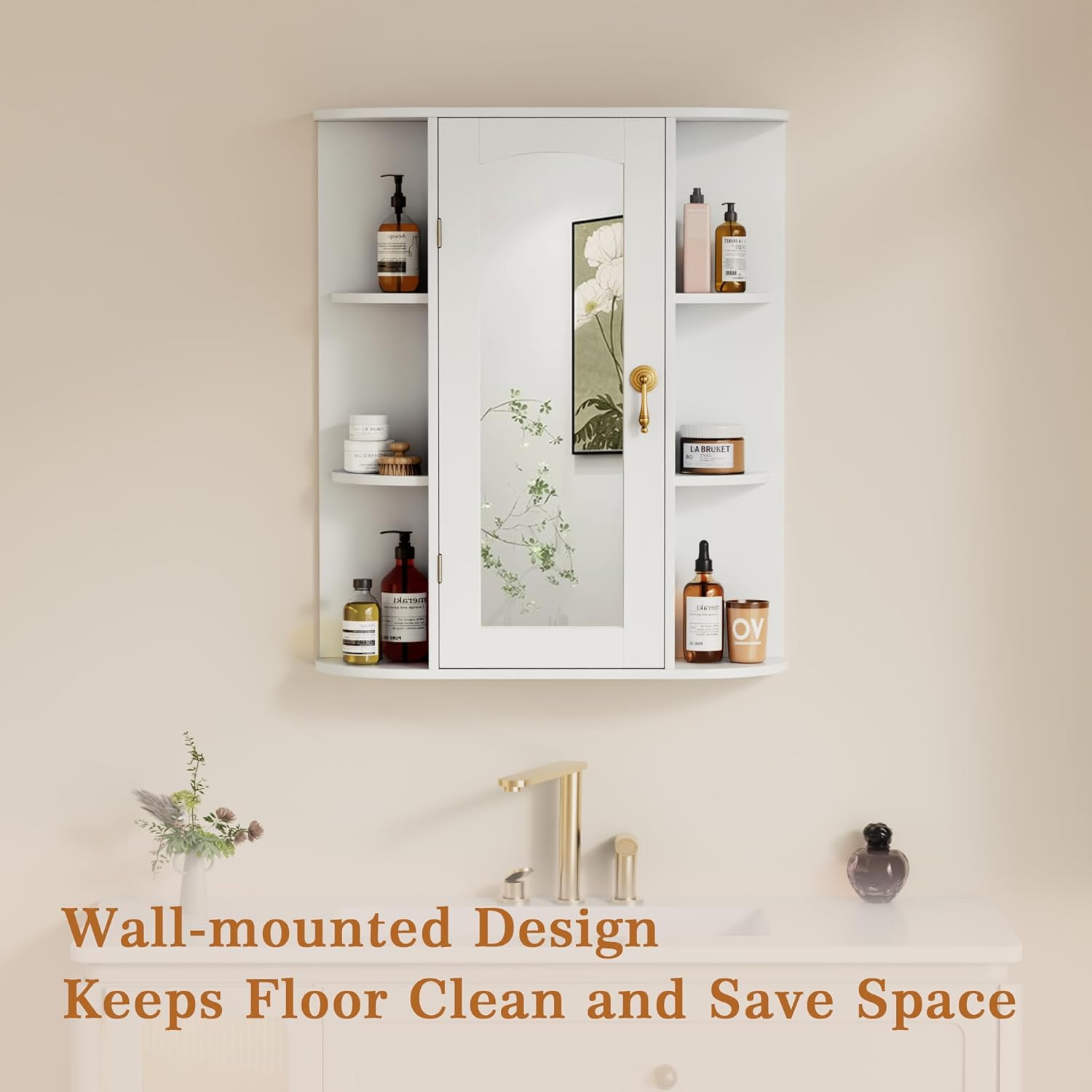 VECELO Bathroom Wall Cabinet with Mirror - VECELO
