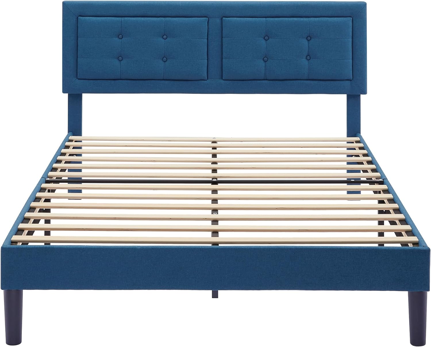 VECELO Upholstered Platform Bed Frame with Height Adjustable Headboard