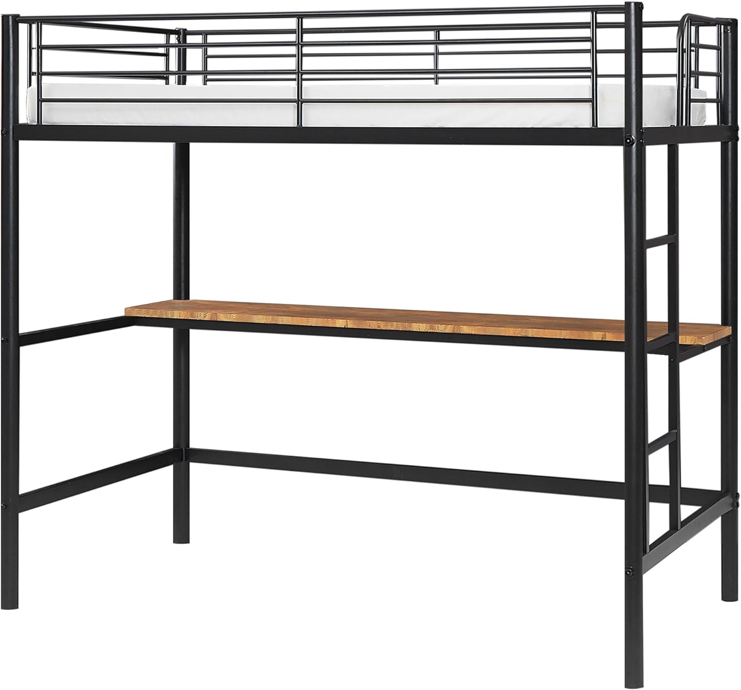 VECELO Metal Twin Size Loft Bed with Desk