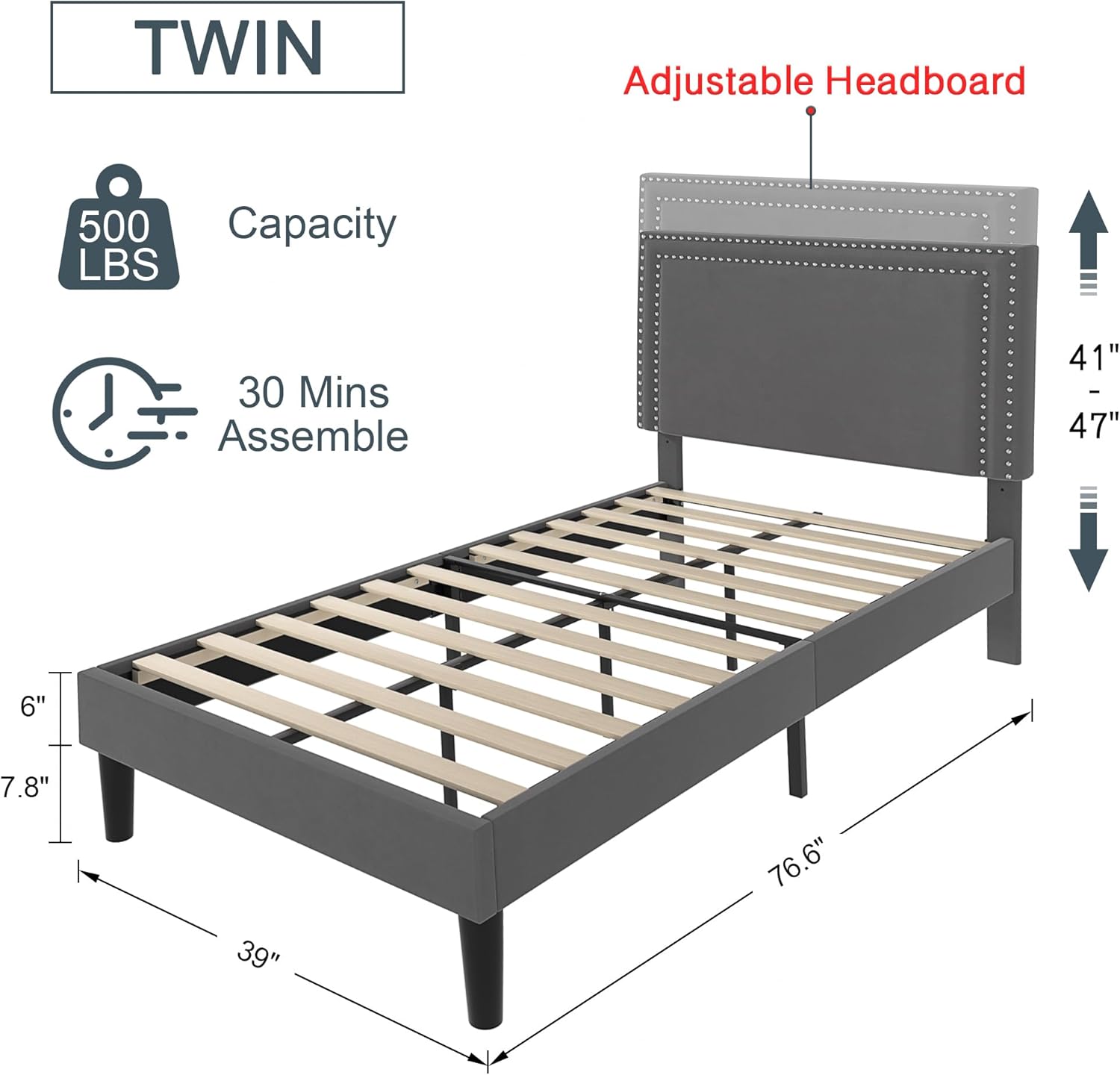 VECELO Modern Platform Bed Frame/Mattress Foundation