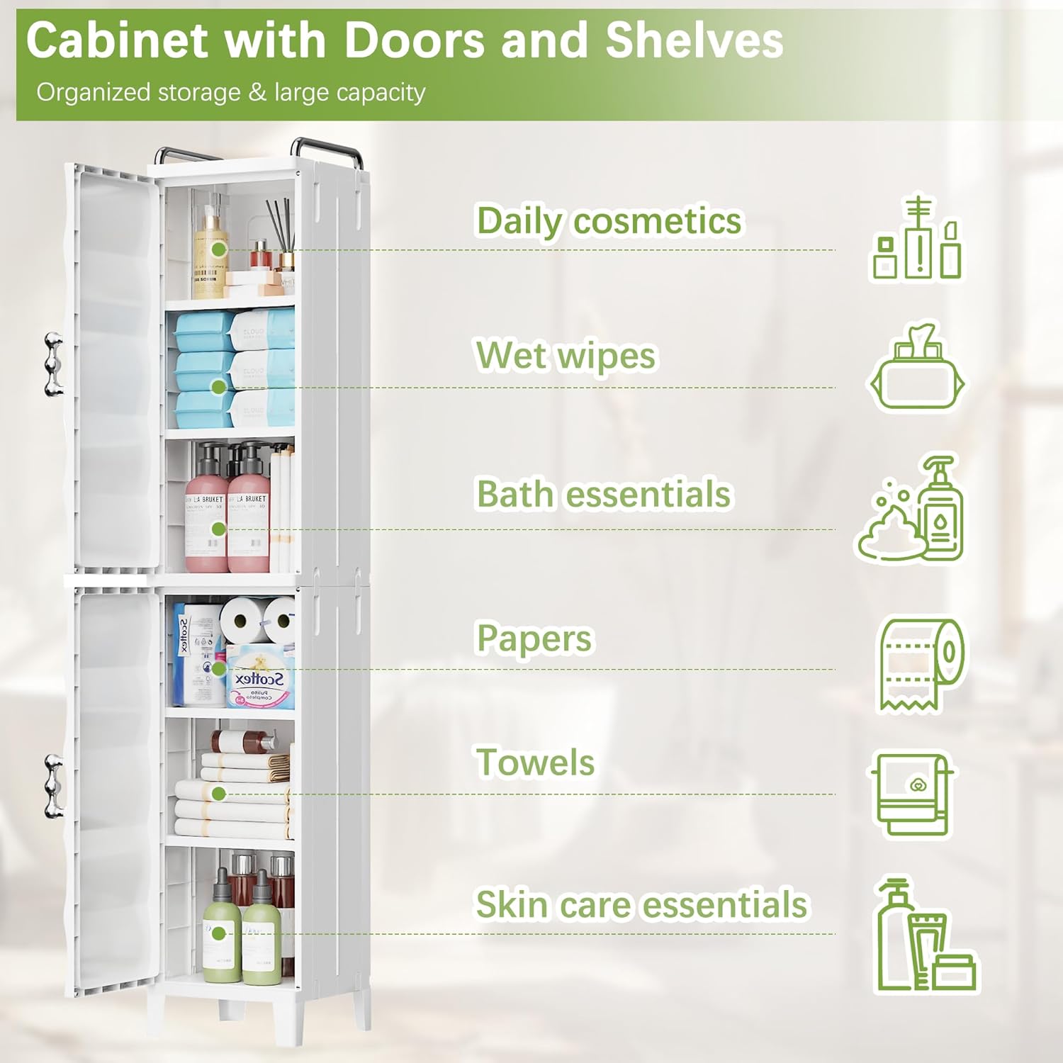 VECELO Narrow Storage Cabinet