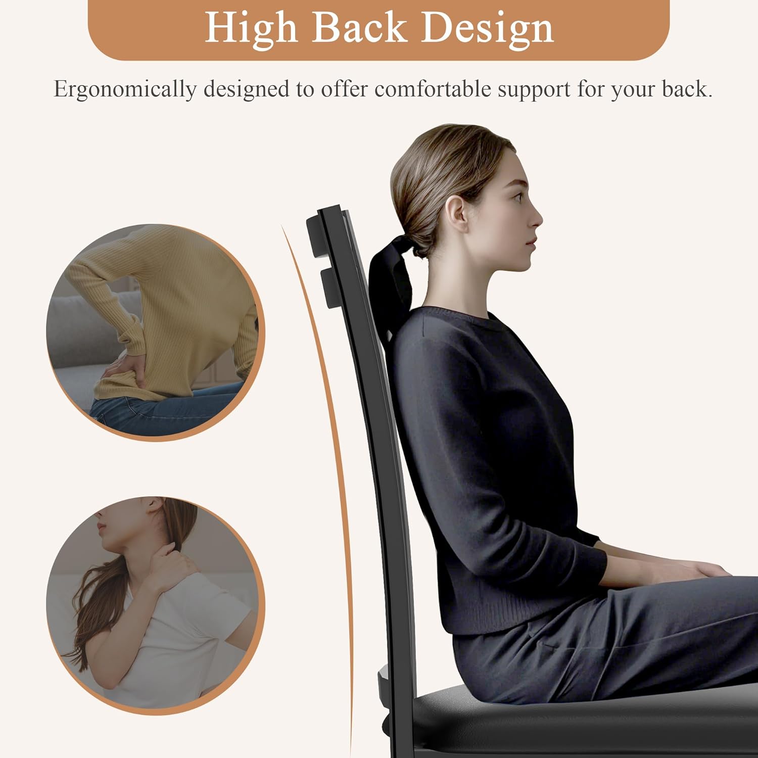 VECELO 36" Round Dining Table for 4, Faux Marble Dinette with Metal Frame for Kitchen - VECELO