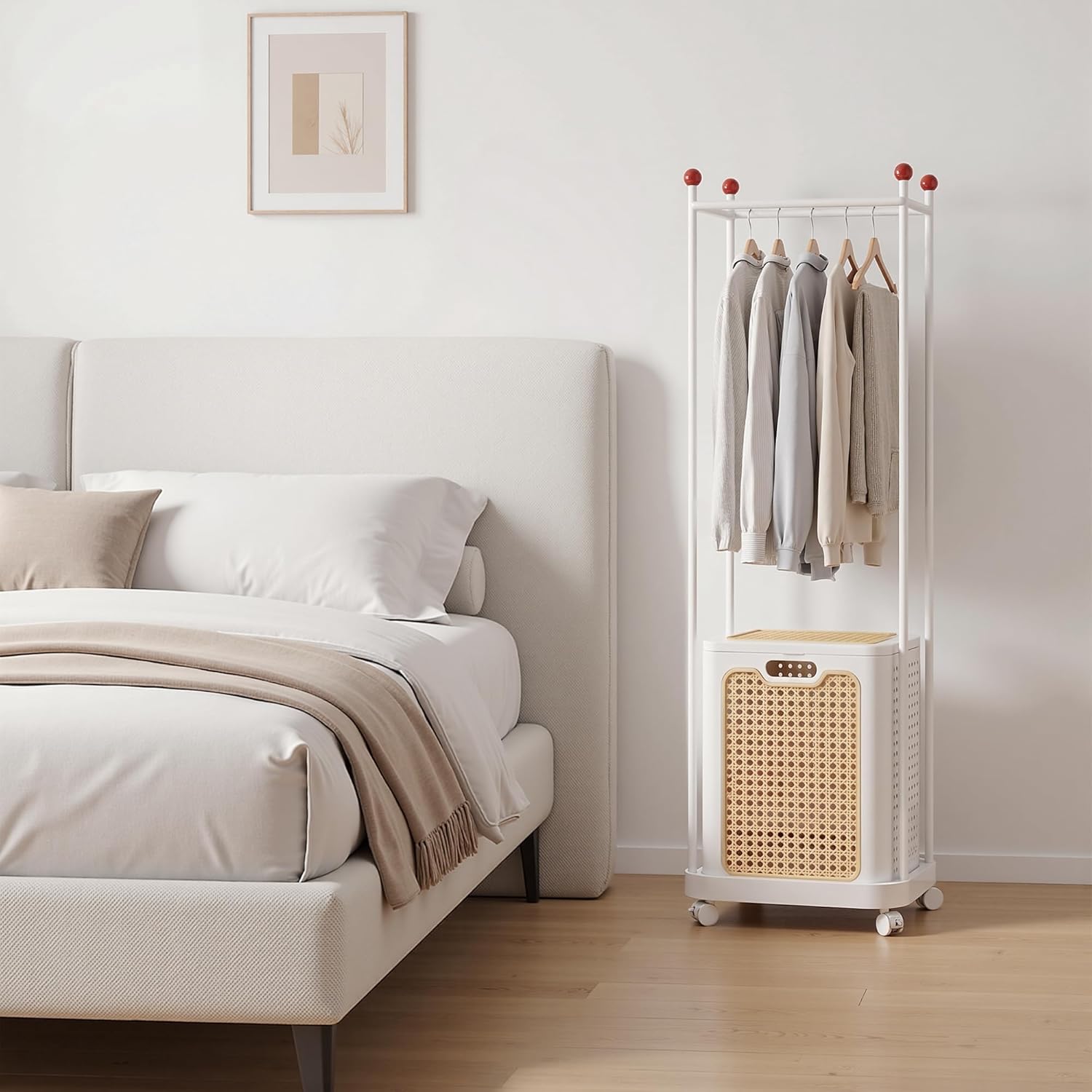 VECELO Laundry Hamper with Clothes Rack