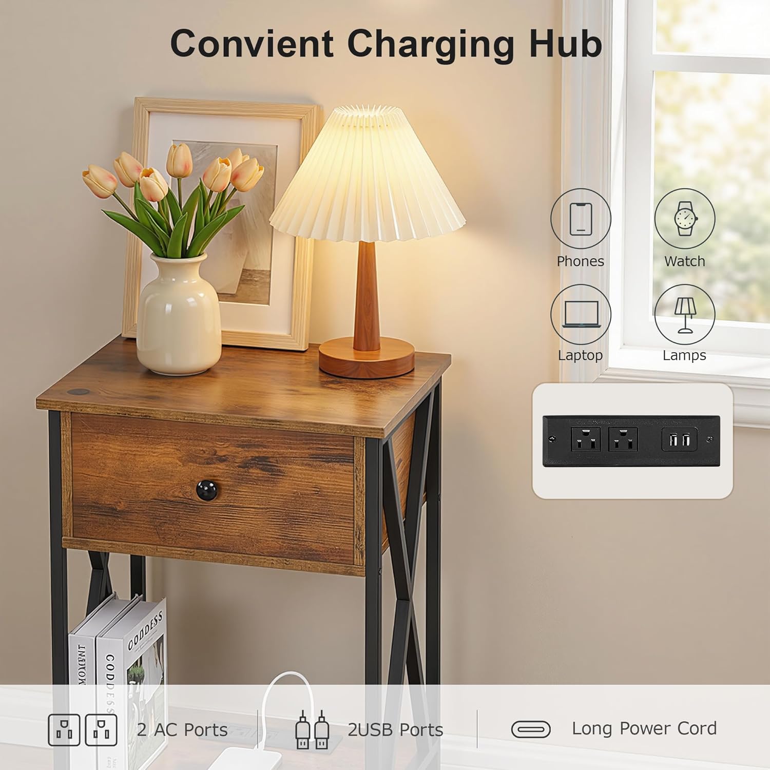 VECELO Nightstand Set of 2