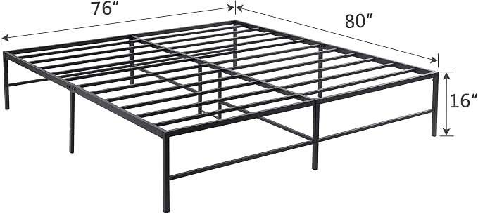 VECELO 16" Metal Platform Tall Bed Frame