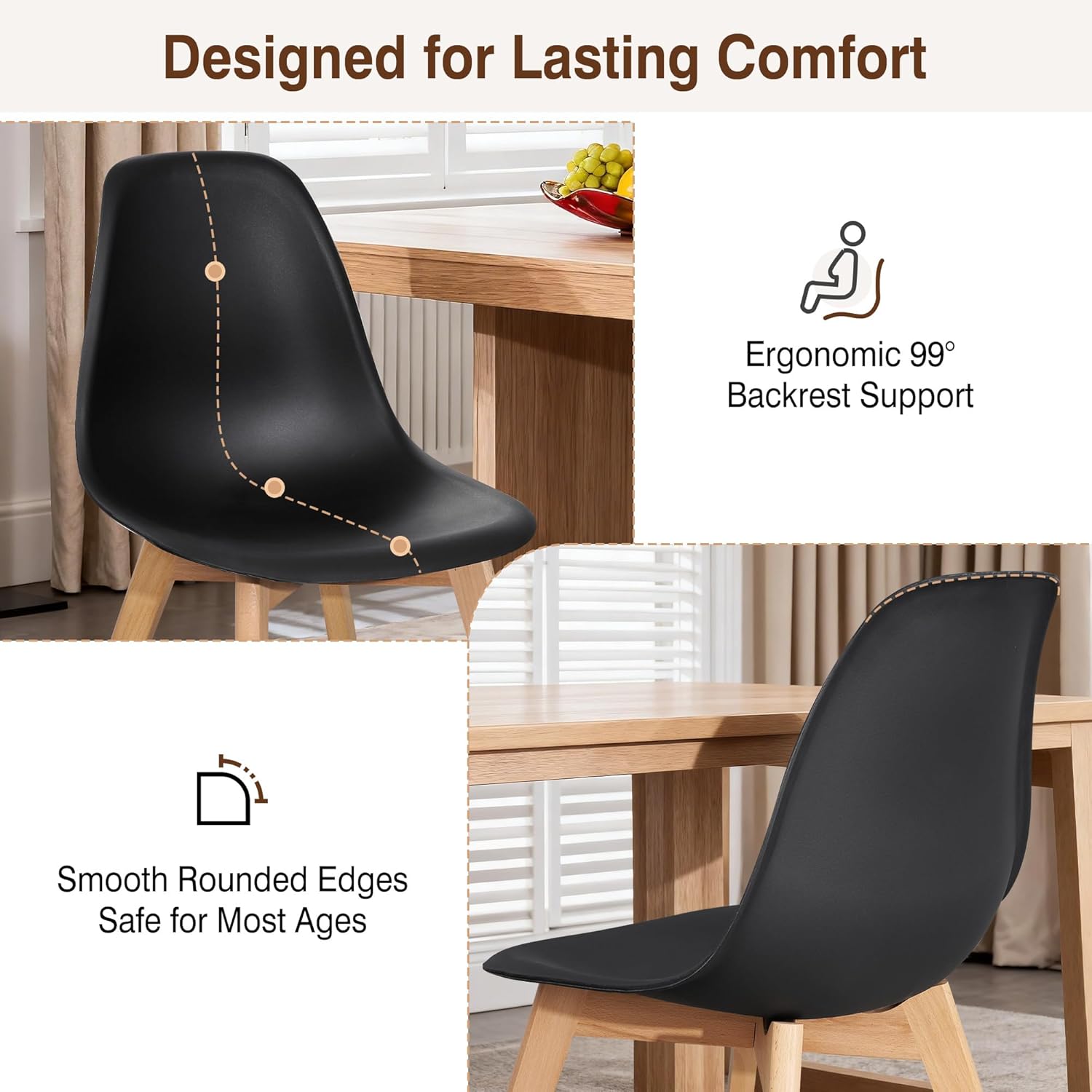 VECELO Dining Chairs Set of 4