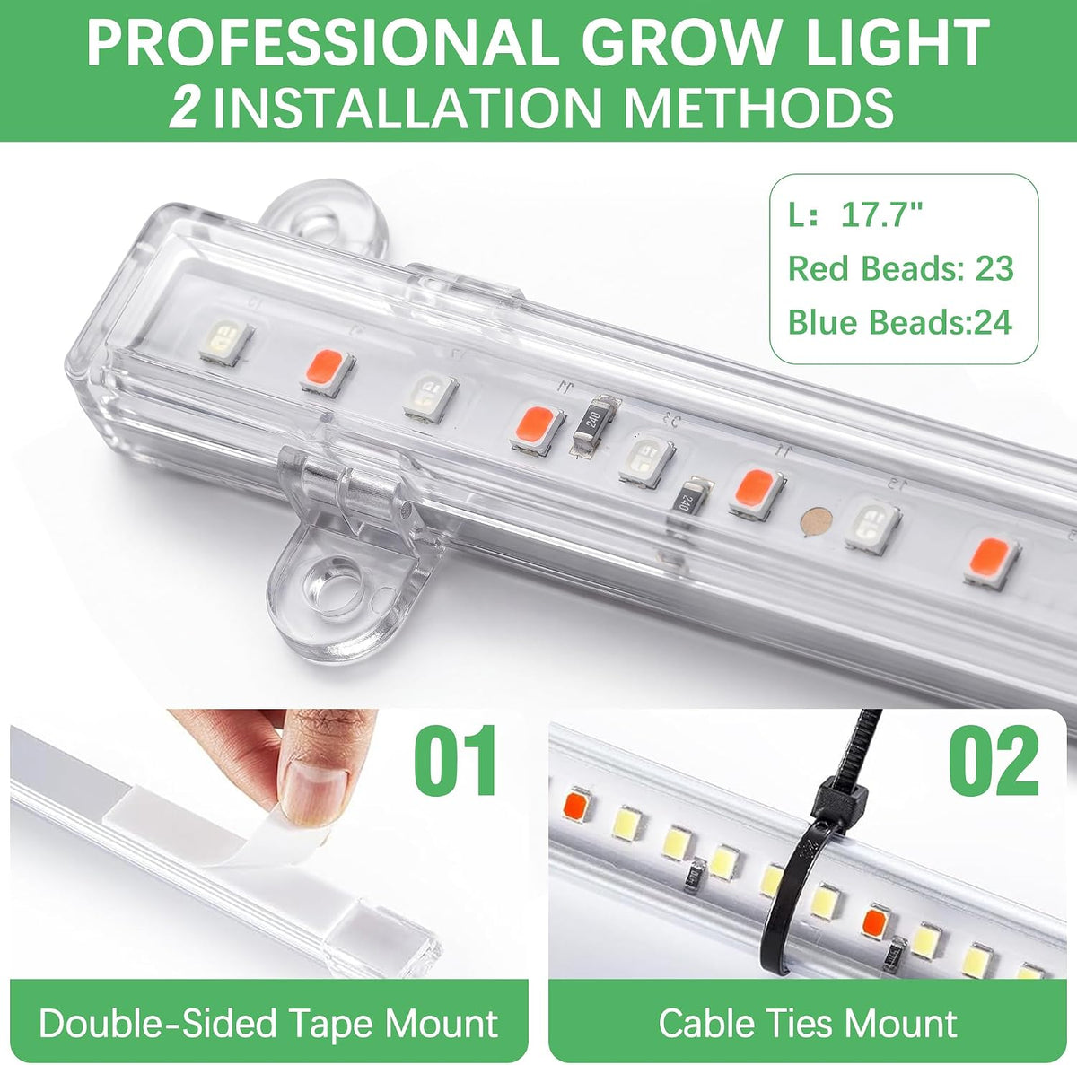 VECELO 4-Tier Greenhouse with LED Grow Light Portable Plant Green House