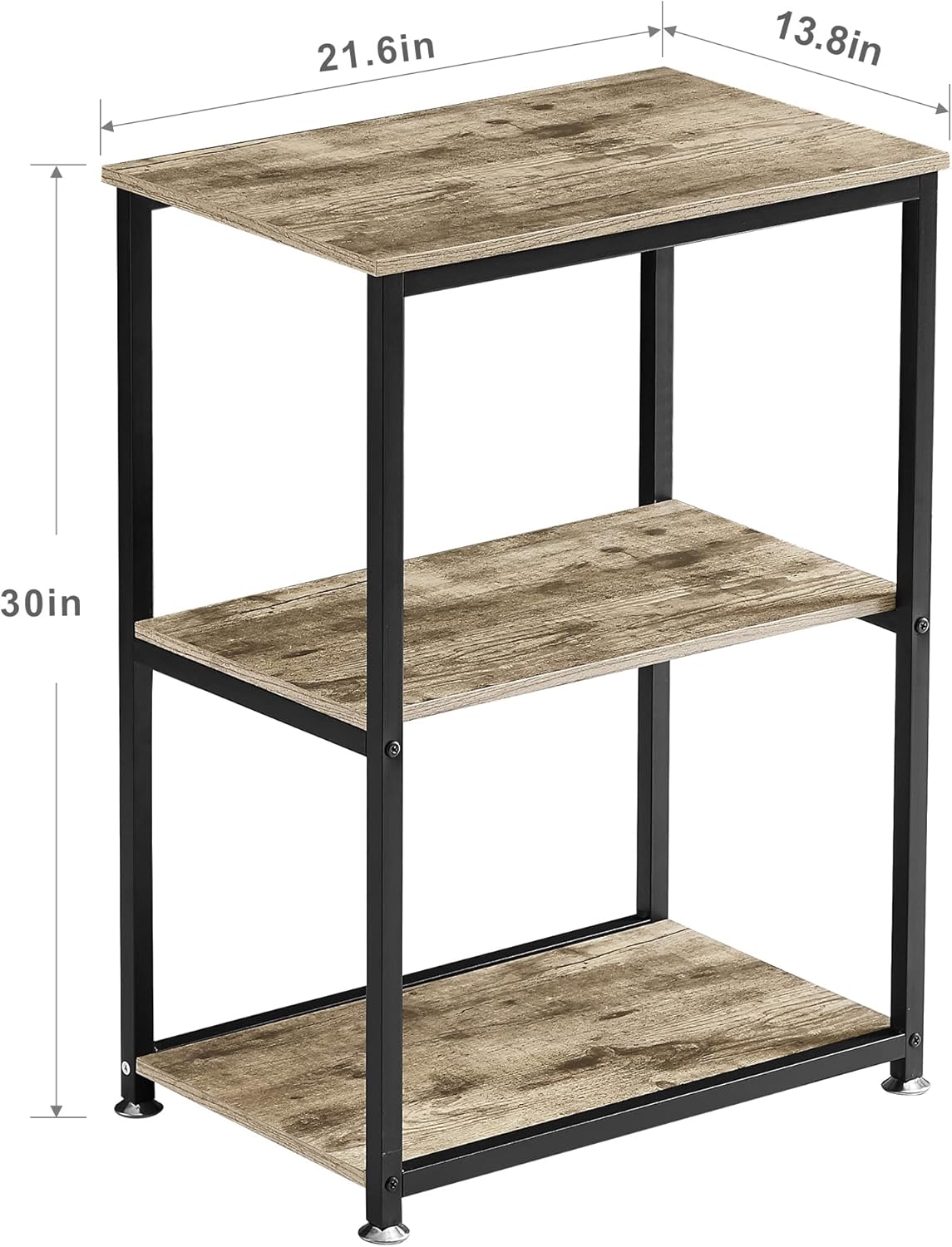 VECELO End Side Table 3-Layer Narrow Night Stand/Entryway/Hallway Console Table for Living Room/Bedroom