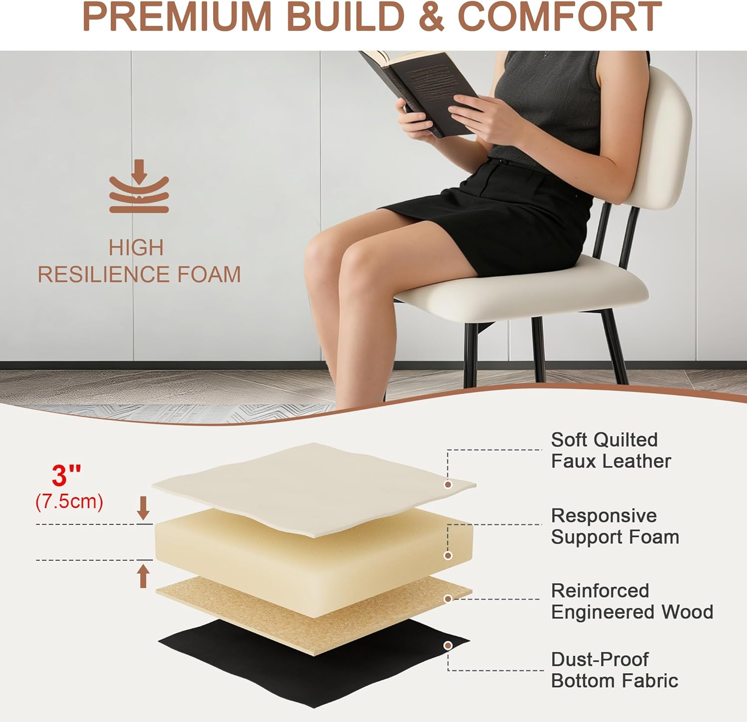 VECELO Dining Chairs Set of 2