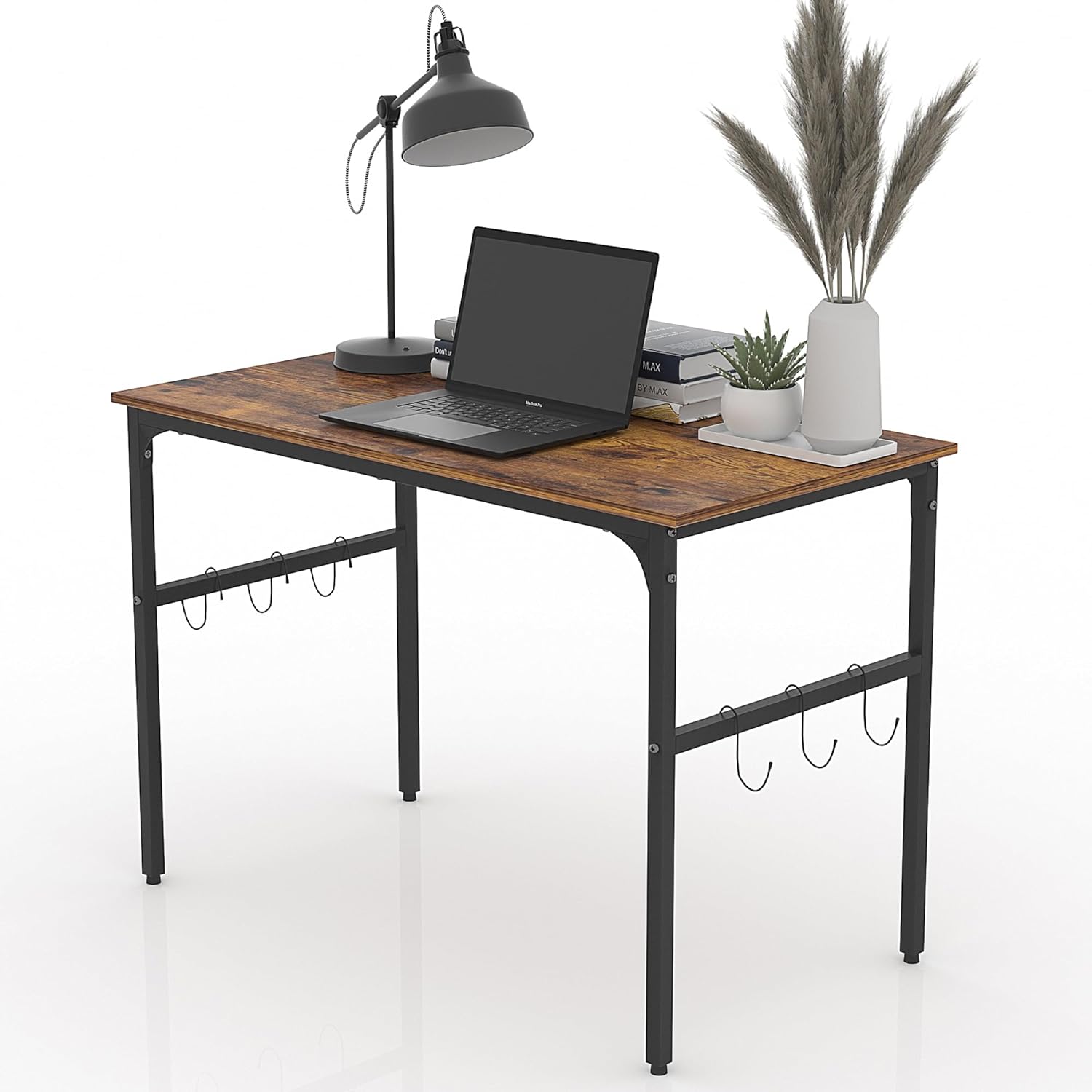 VECELO Industrial Simple Style Wood Table & Metal Frame Home Office Computer Desk