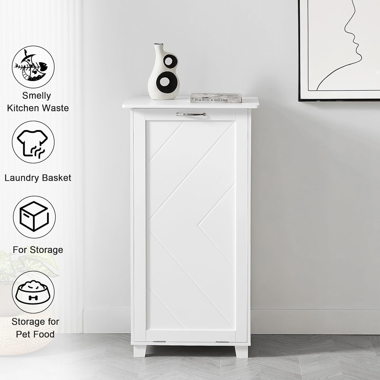 VECELO Tilt Out Kitchen Trash Bin Cabinet