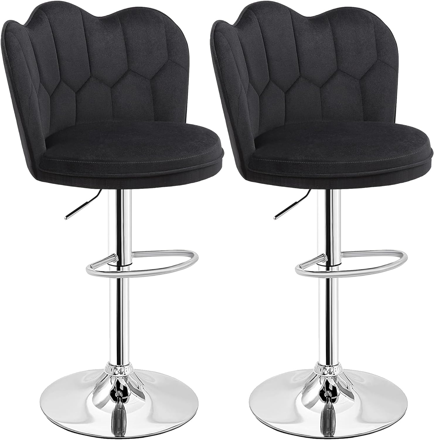 VECELO Bar Stools Set of 2/Set of 4, Adjustable Barstools with Back - VECELO