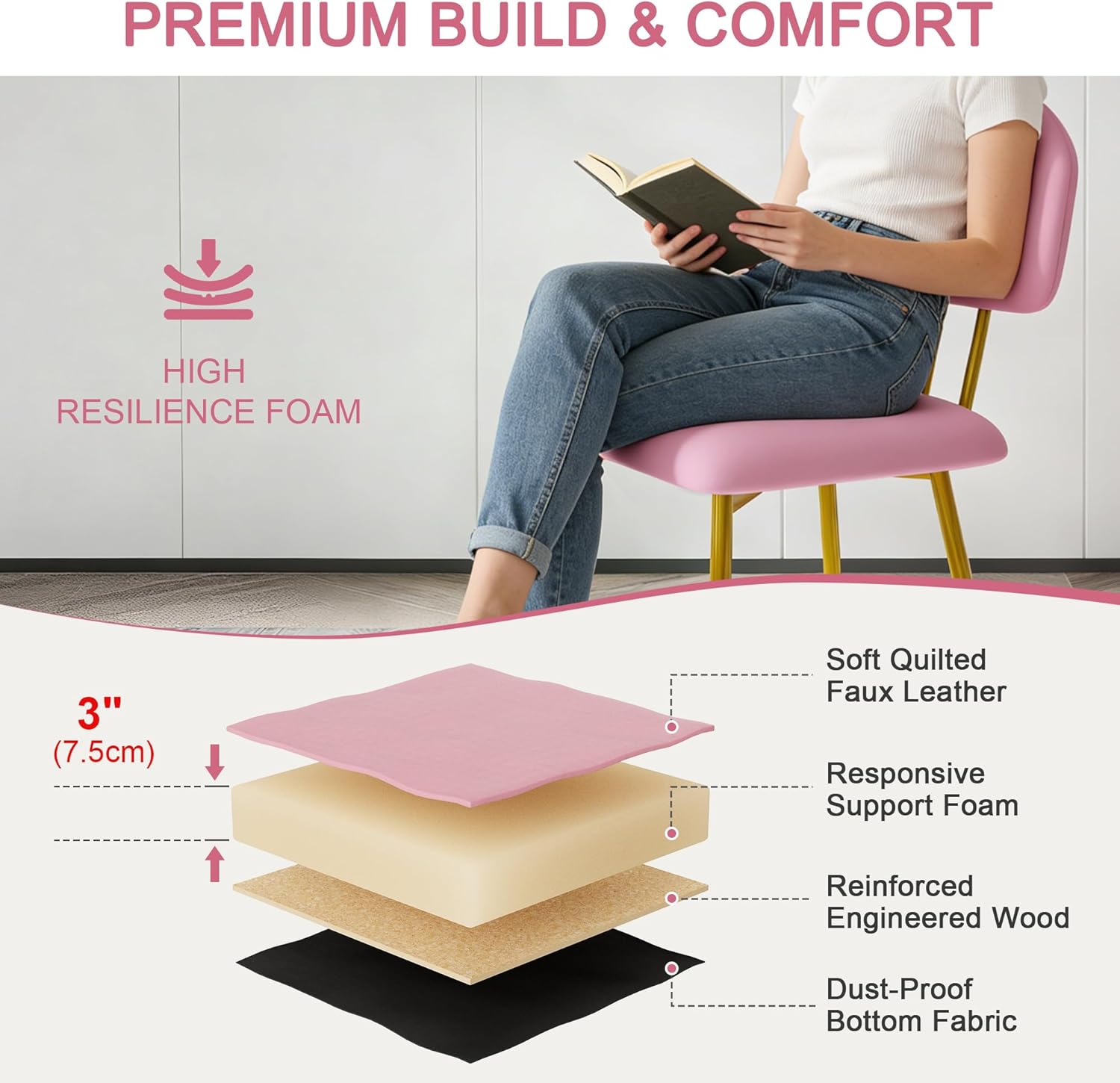 VECELO Dining Chairs Set of 2