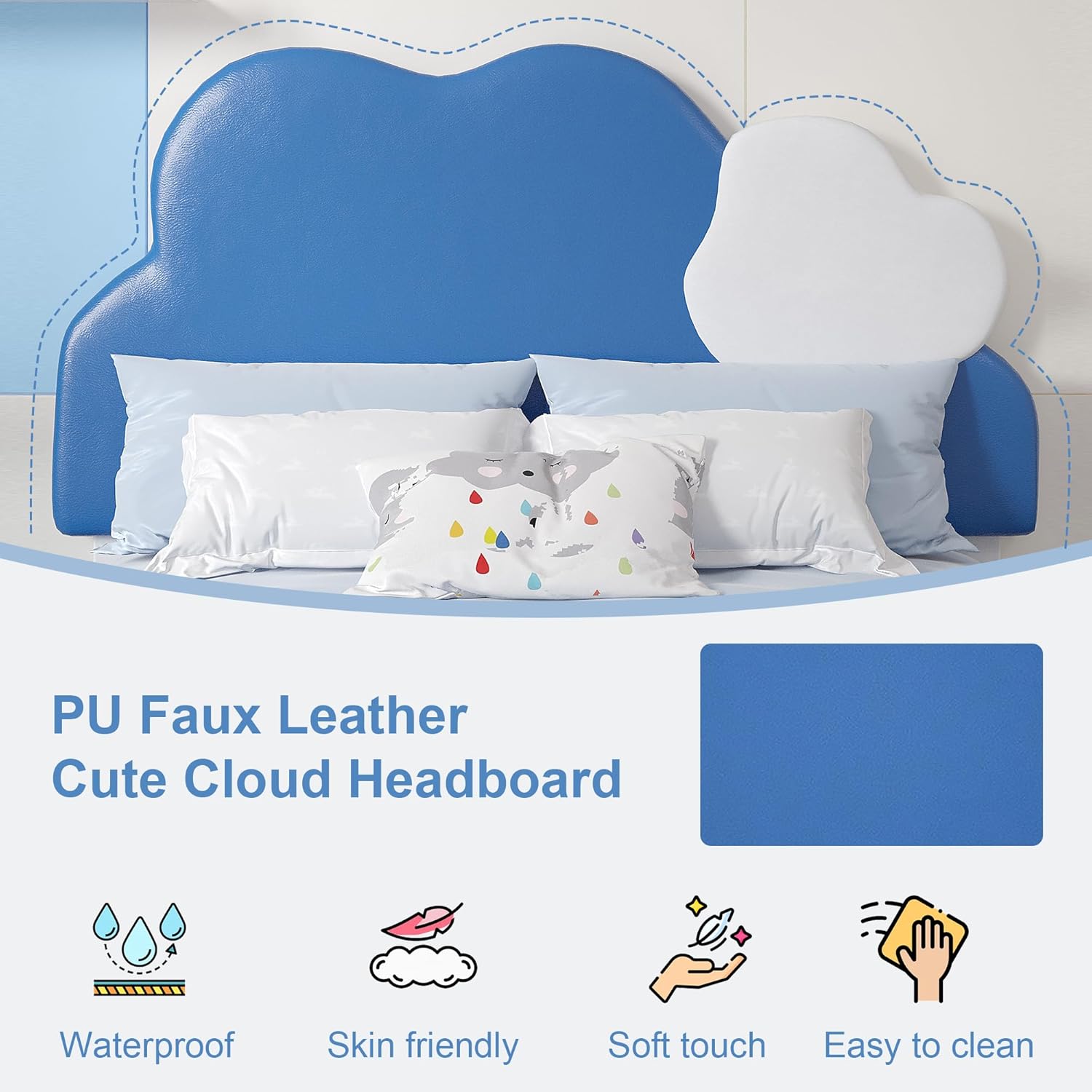 VECELO Twin Upholstered Bed Frame with Storage Drawer for Kids