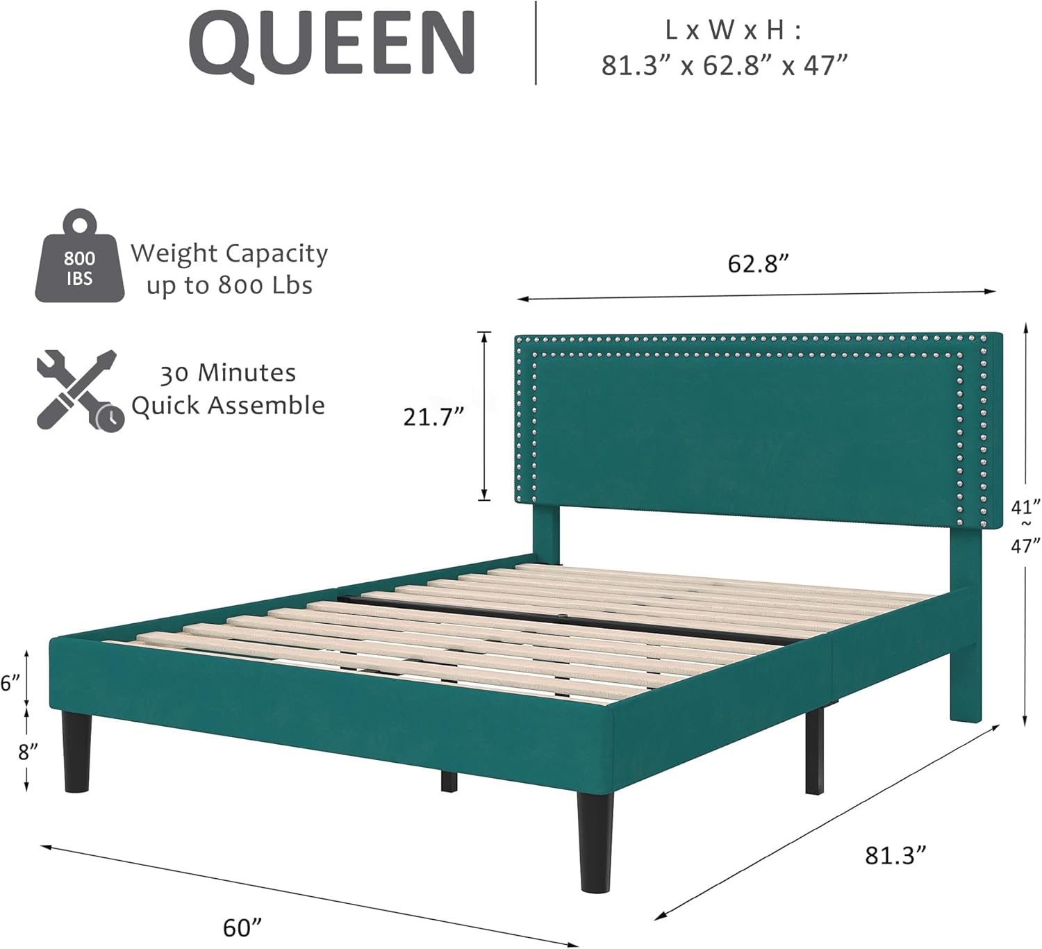 VECELO Modern Platform Bed Frame/Mattress Foundation
