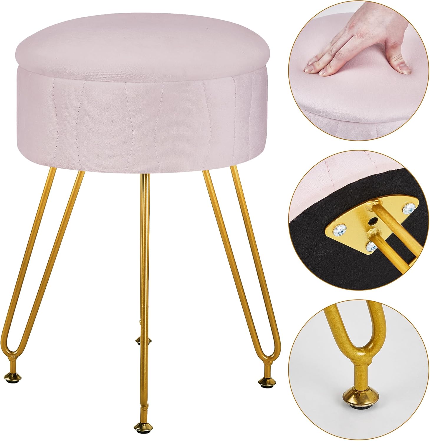 VECELO Vanity Stool with Storage