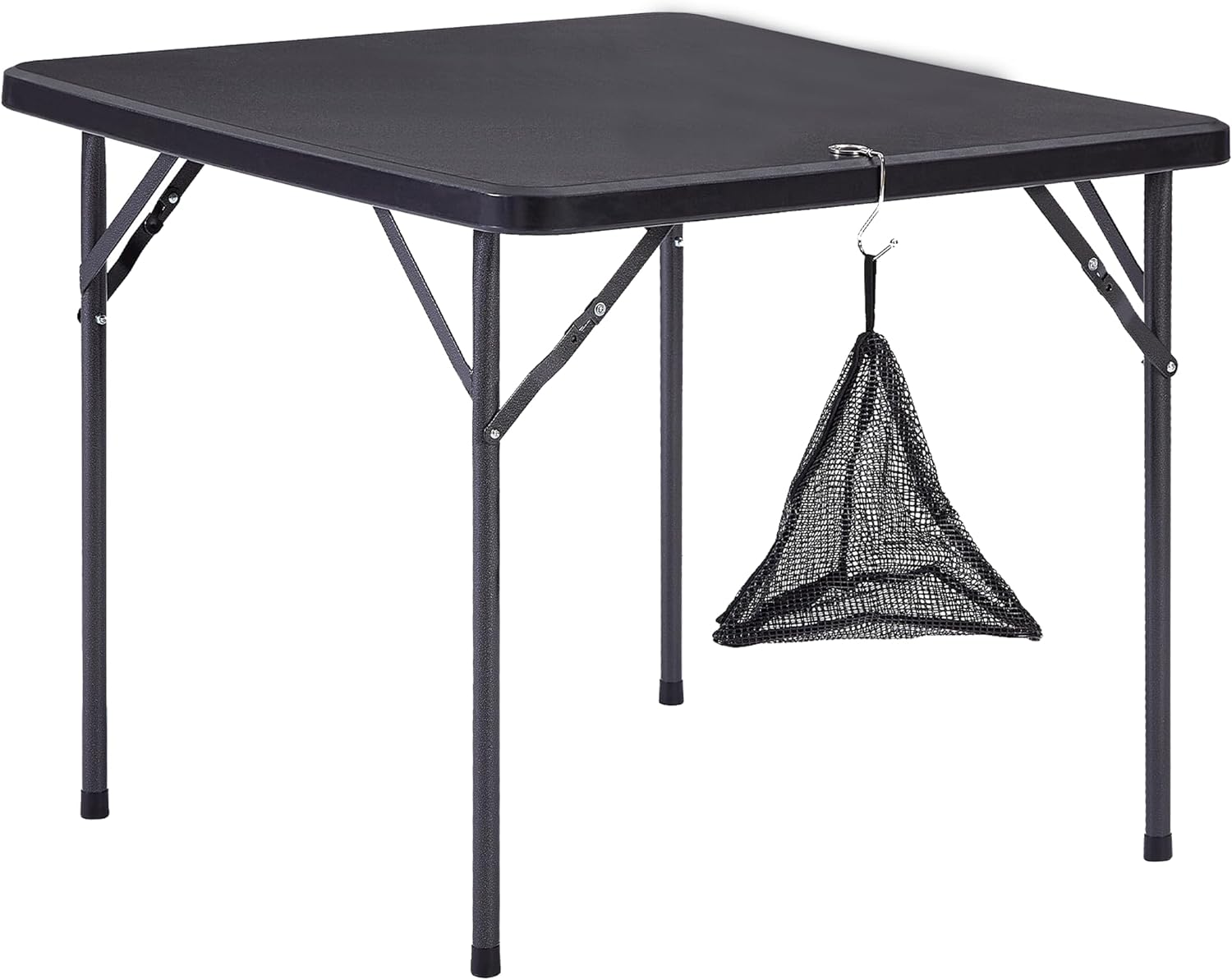 VECELO Folding Plastic Card Table Square with Mesh Bag