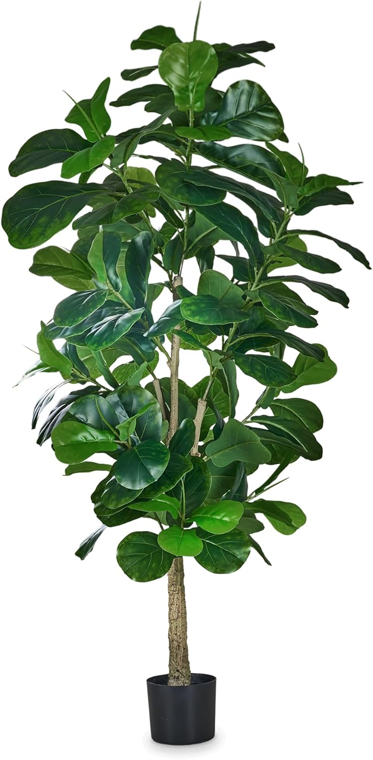 6ft faux fiddle leaf fig tree VECELO 6ft Artificial Fiddle Leaf Fig Tree