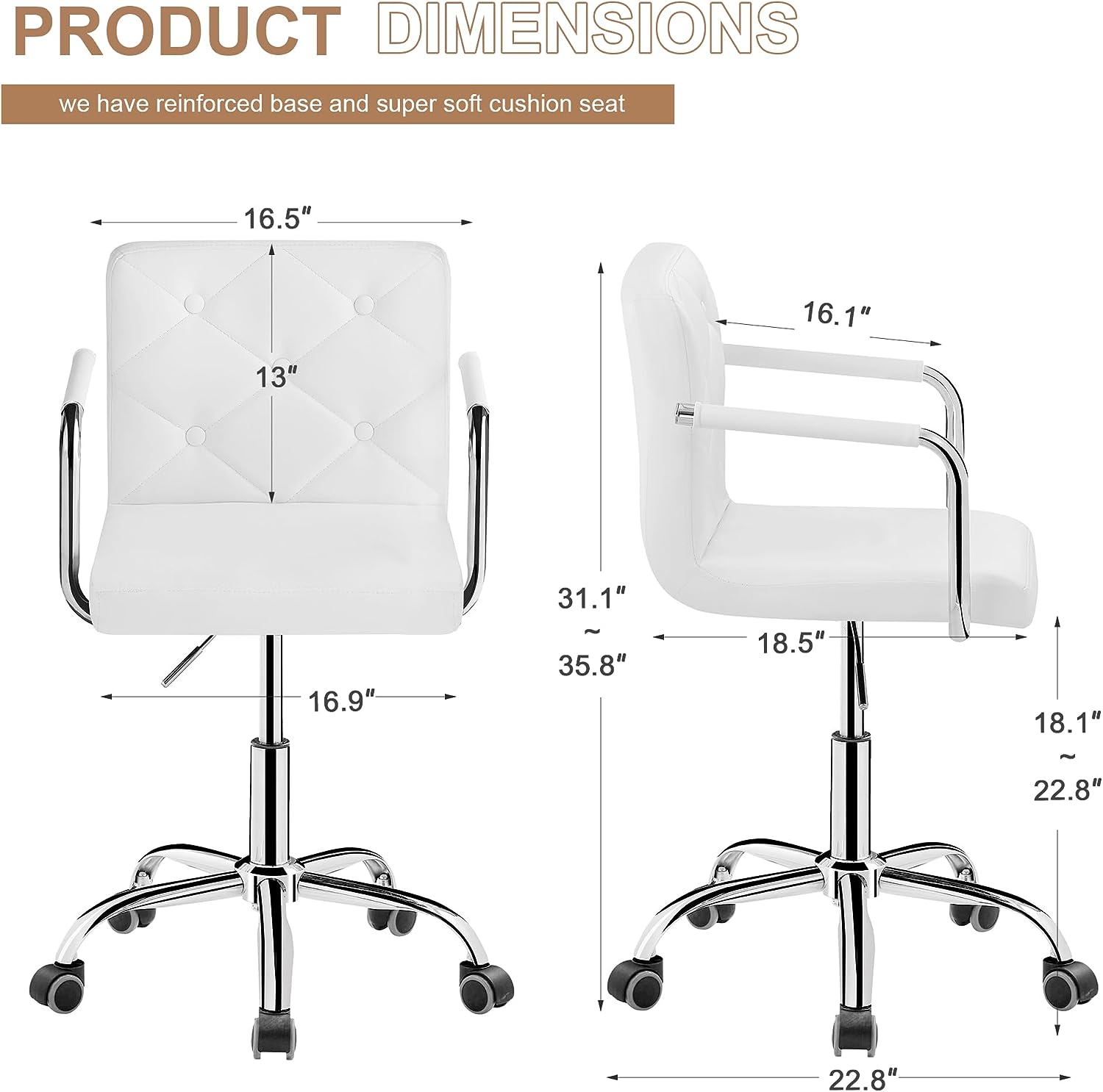 VECELO Mid-Back Home Office Desk Chair