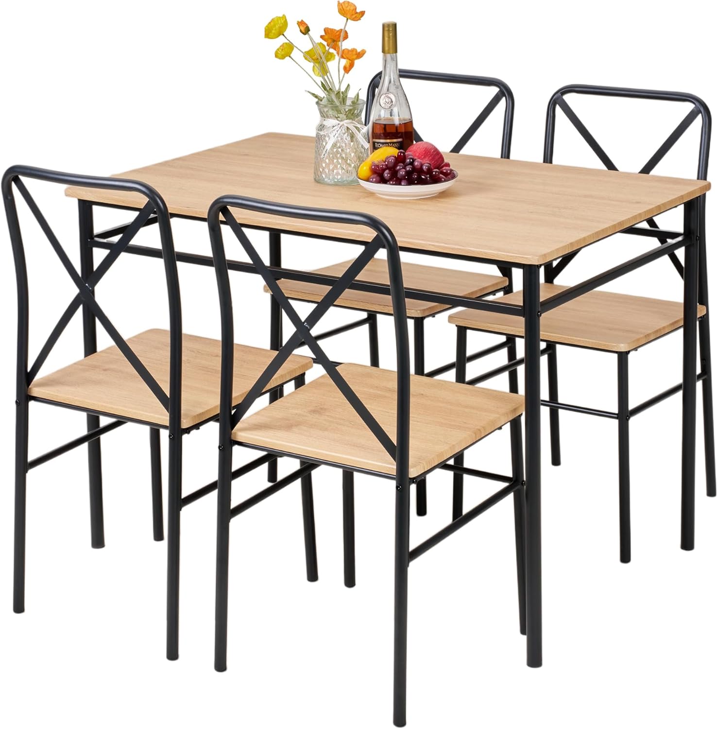 VECELO 5-Piece Kitchen Dining Table Set