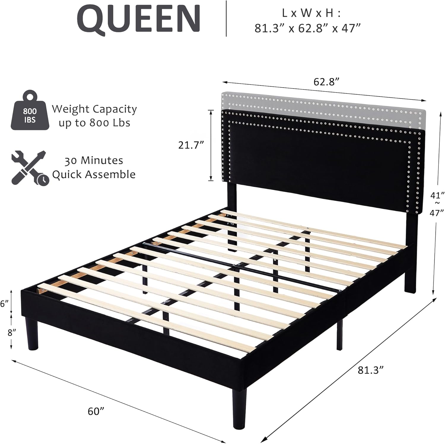 VECELO Modern Platform Bed Frame/Mattress Foundation
