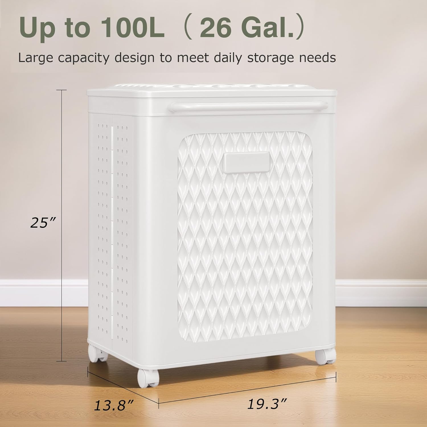 VECELO Rolling Storage Bins with Lid