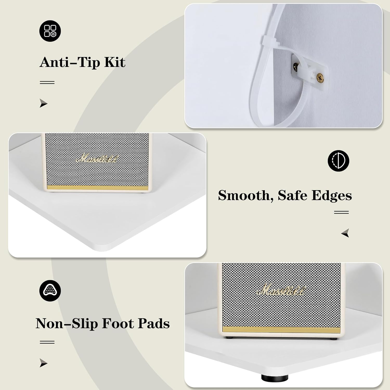 VECELO Wavy Corner Shelf, Decorative 5-Tier Storage Bookshelf