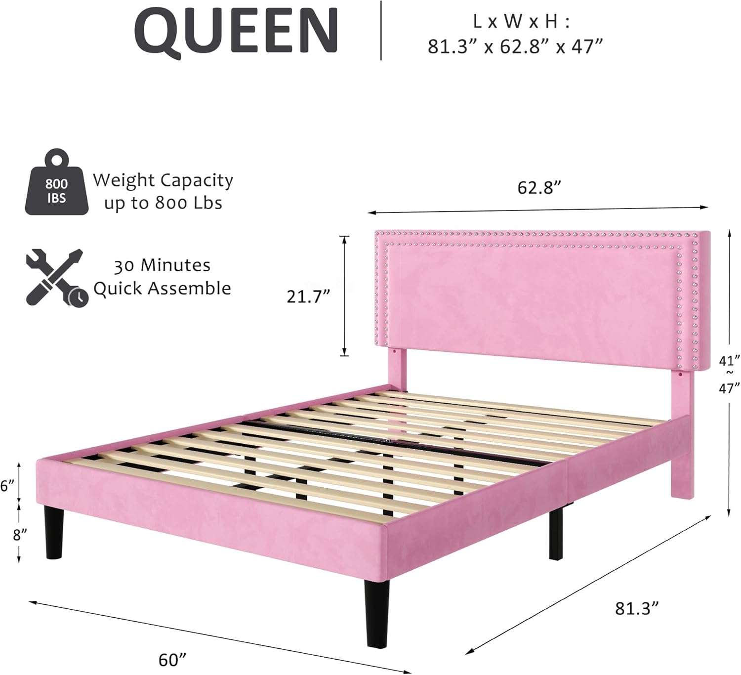 VECELO Modern Platform Bed Frame/Mattress Foundation