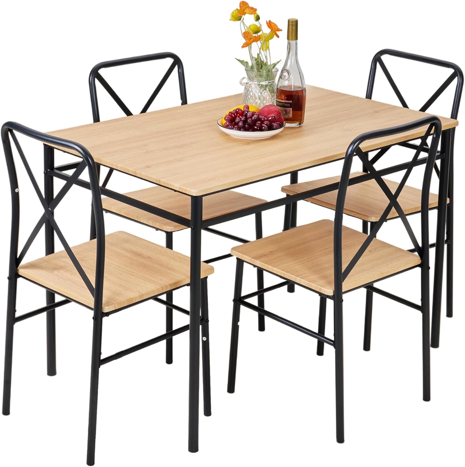 VECELO 5-Piece Kitchen Dining Table Set