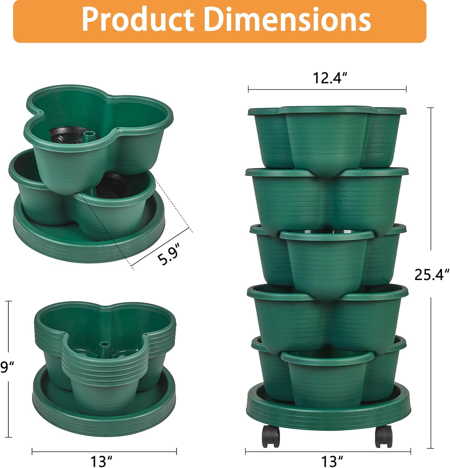 VECELO 5 Tier Vertical Garden Planter
