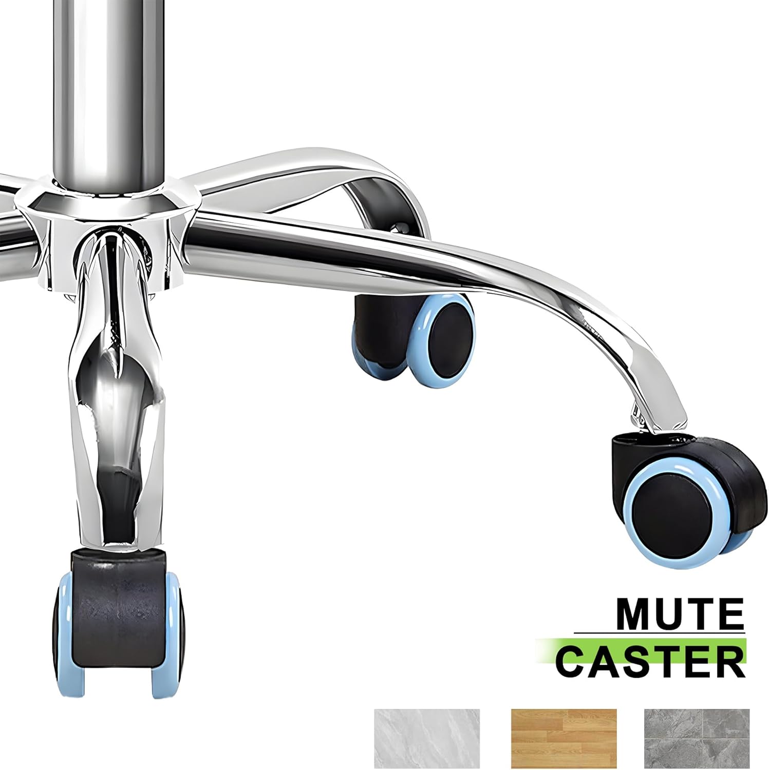 VECELO PU Leather Mid-Back Armless Vanity Chair Adjustable Height 360° Rolling Swivel for Home Office Work