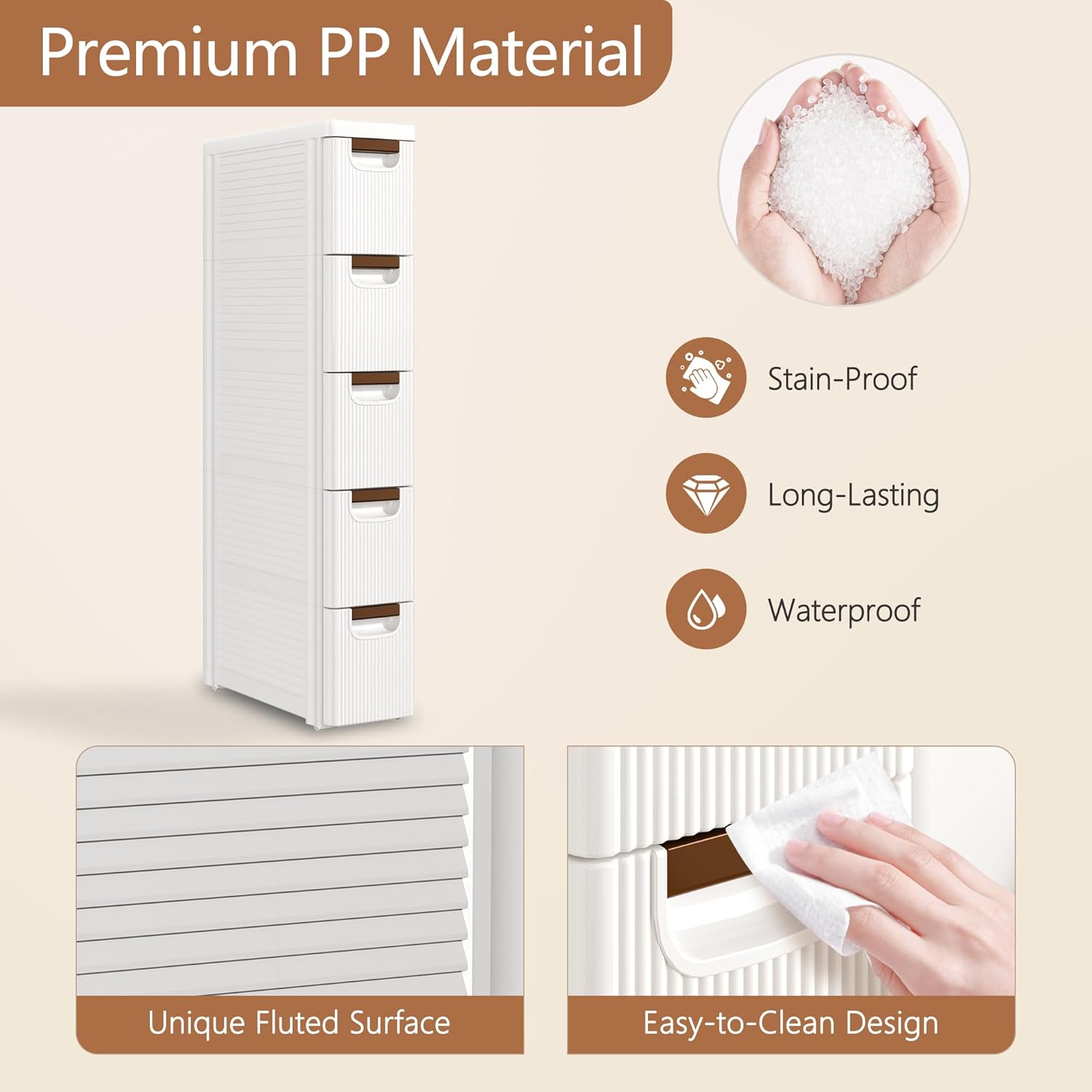 VECELO Narrow Bathroom Storage Cabinet