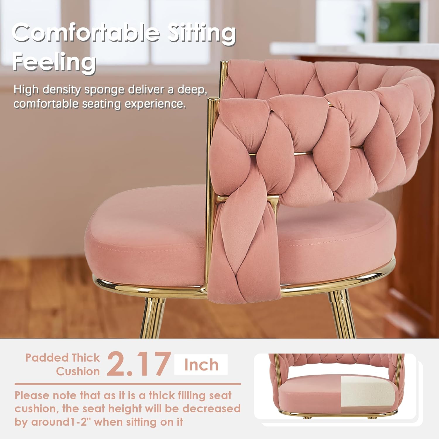 VECELO Bar Stools, Counter Height Bar Stools