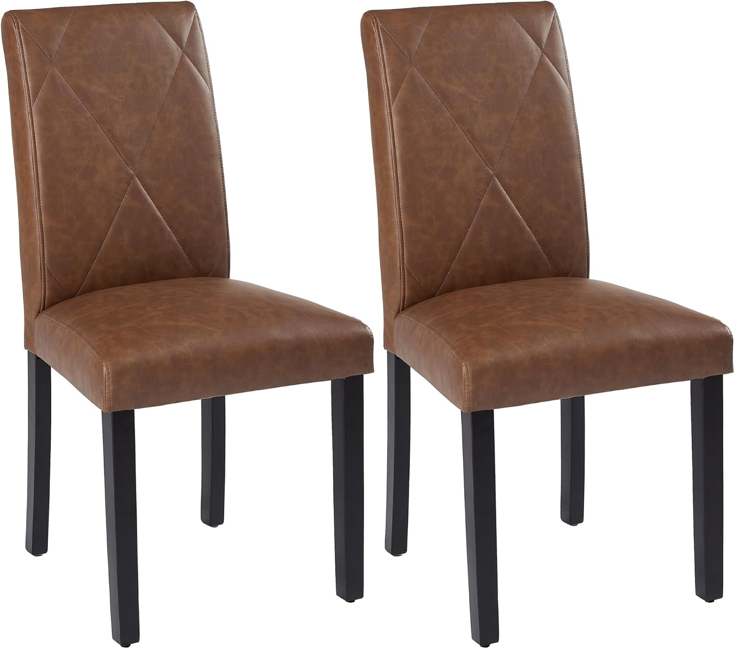 VECELO Upholstered Dining Chairs Set of 2 Modern Fabric and High Back & Solid Wood Legs for Kitchen