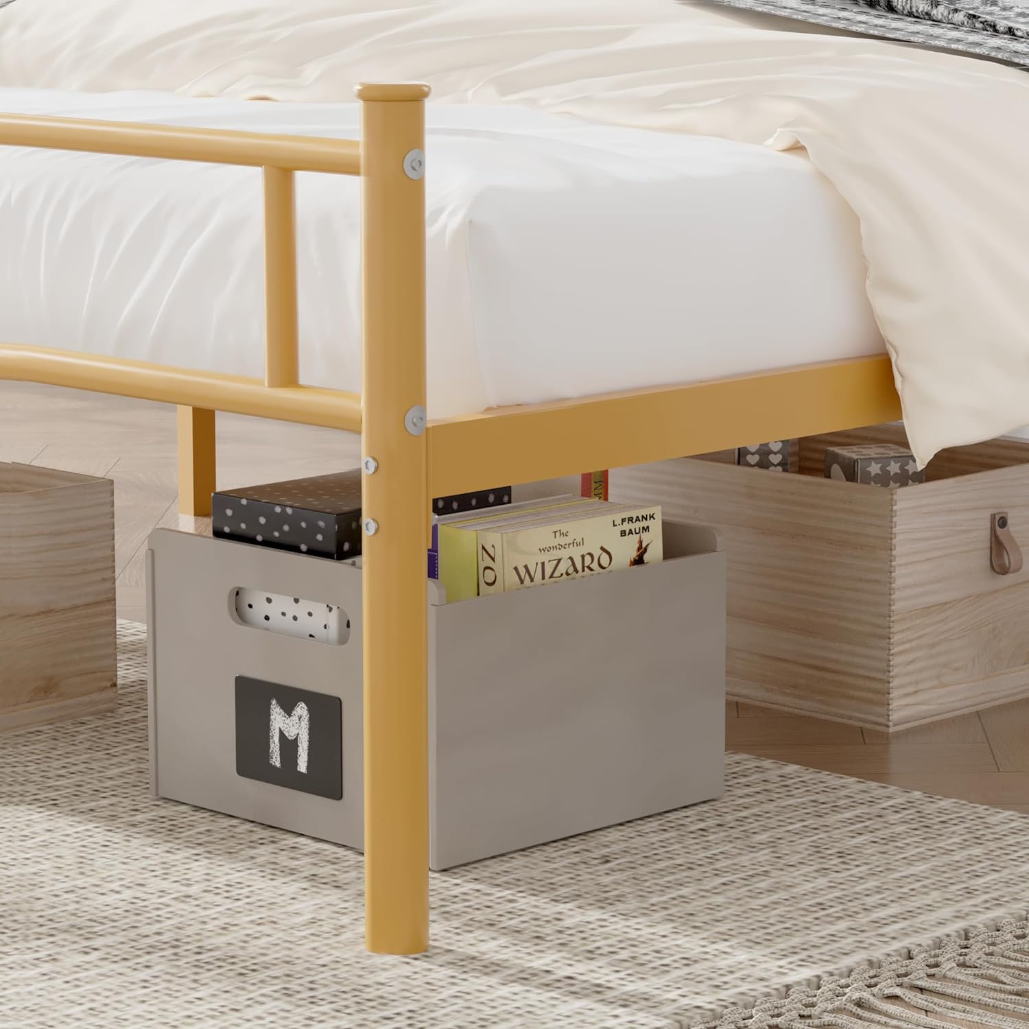 VECELO Metal Platform Bed Frame Mattress Foundation Decorative Headboard & Footboard