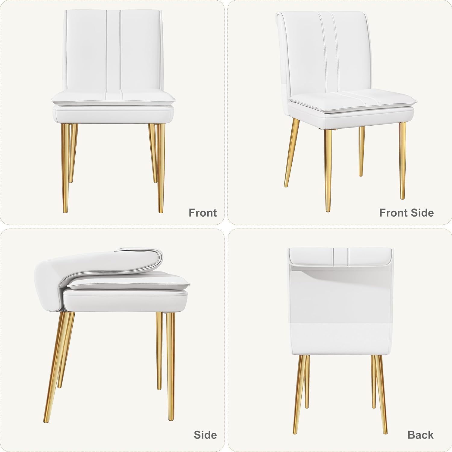 VECELO Upholstered PU Dining Chairs Set of 6