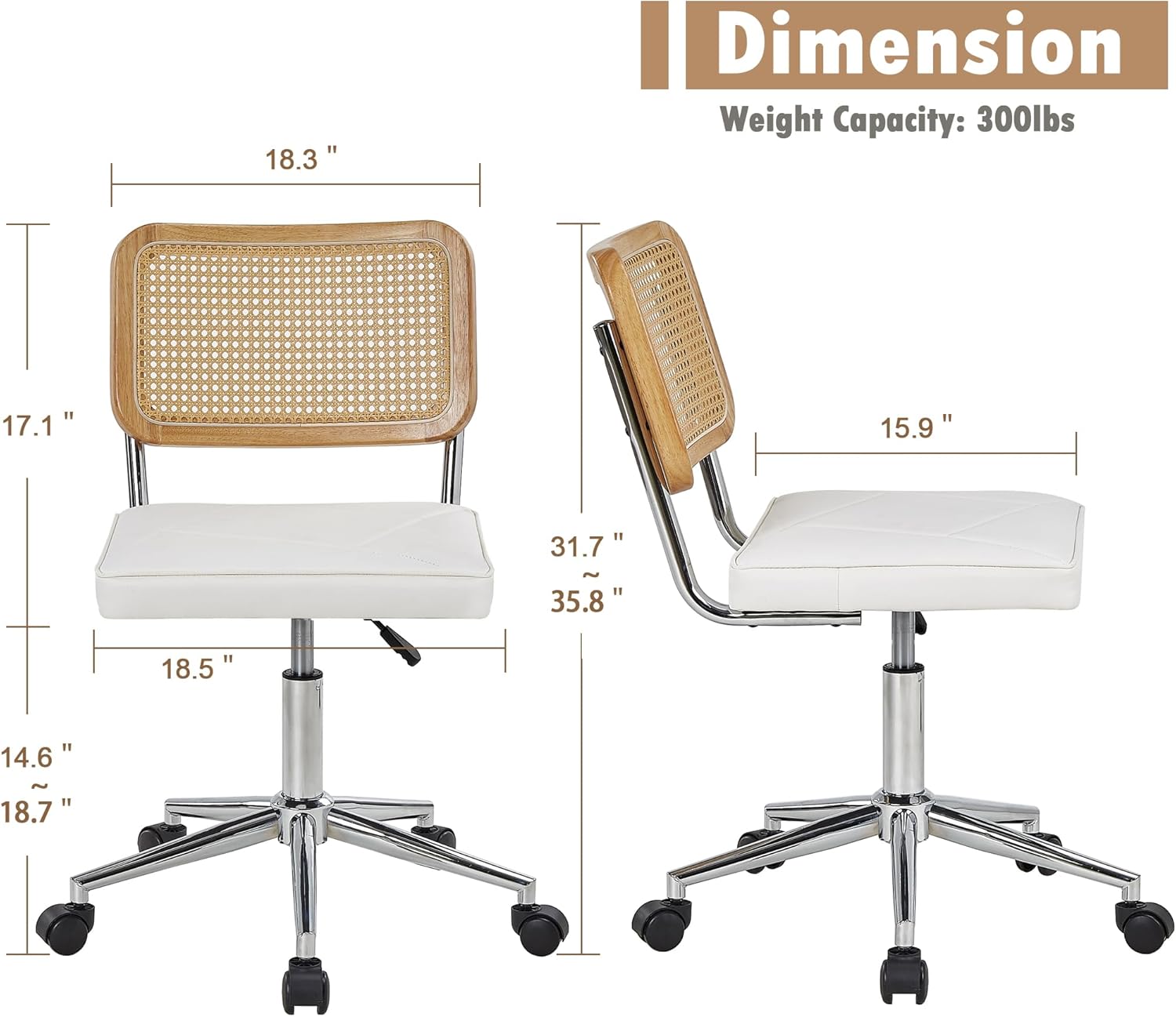 VECELO PU Leather Home Office Chair