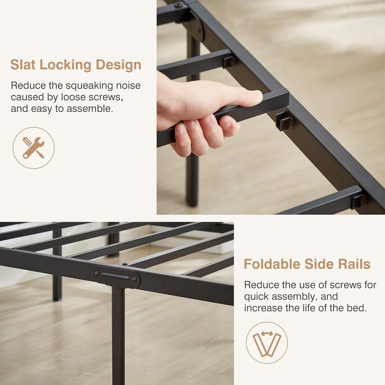 VECELO Metal Platform Bed Frame/Mattress Foundation
