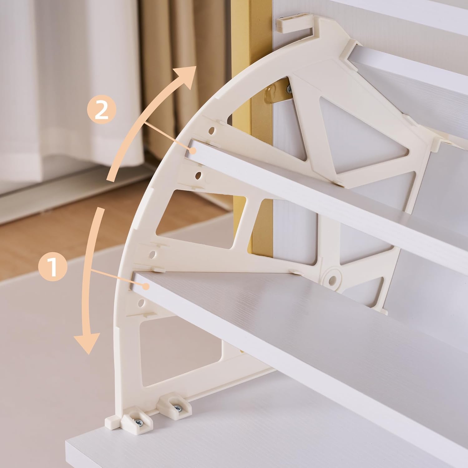 VECELO Shoe Storage Cabinet with 2 Flip Drawers