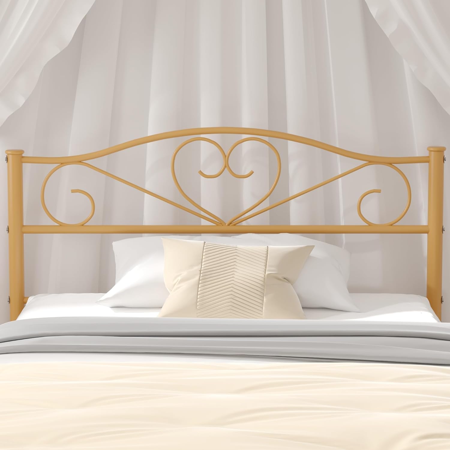 VECELO Metal Platform Bed Frame Mattress Foundation Decorative Headboard & Footboard