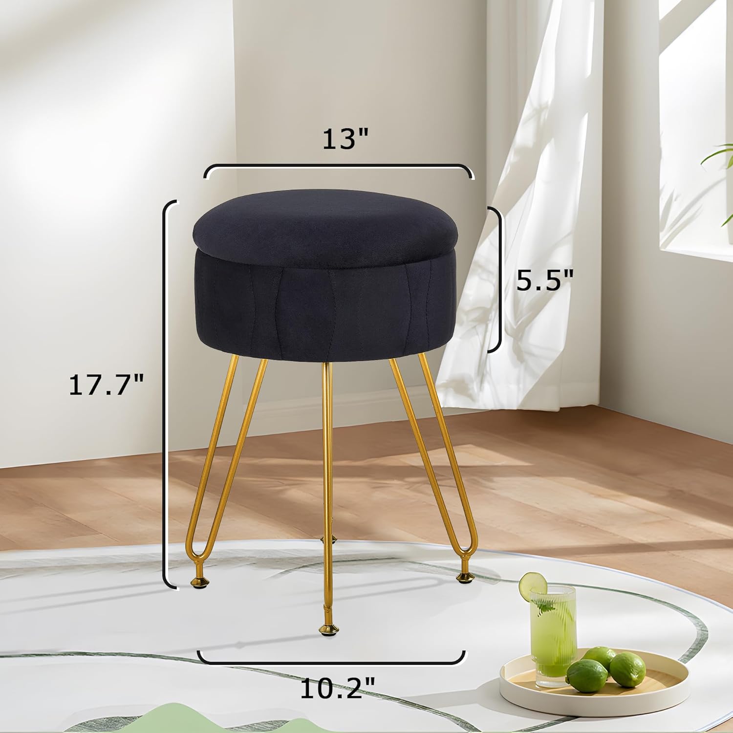 VECELO Vanity Stool with Storage