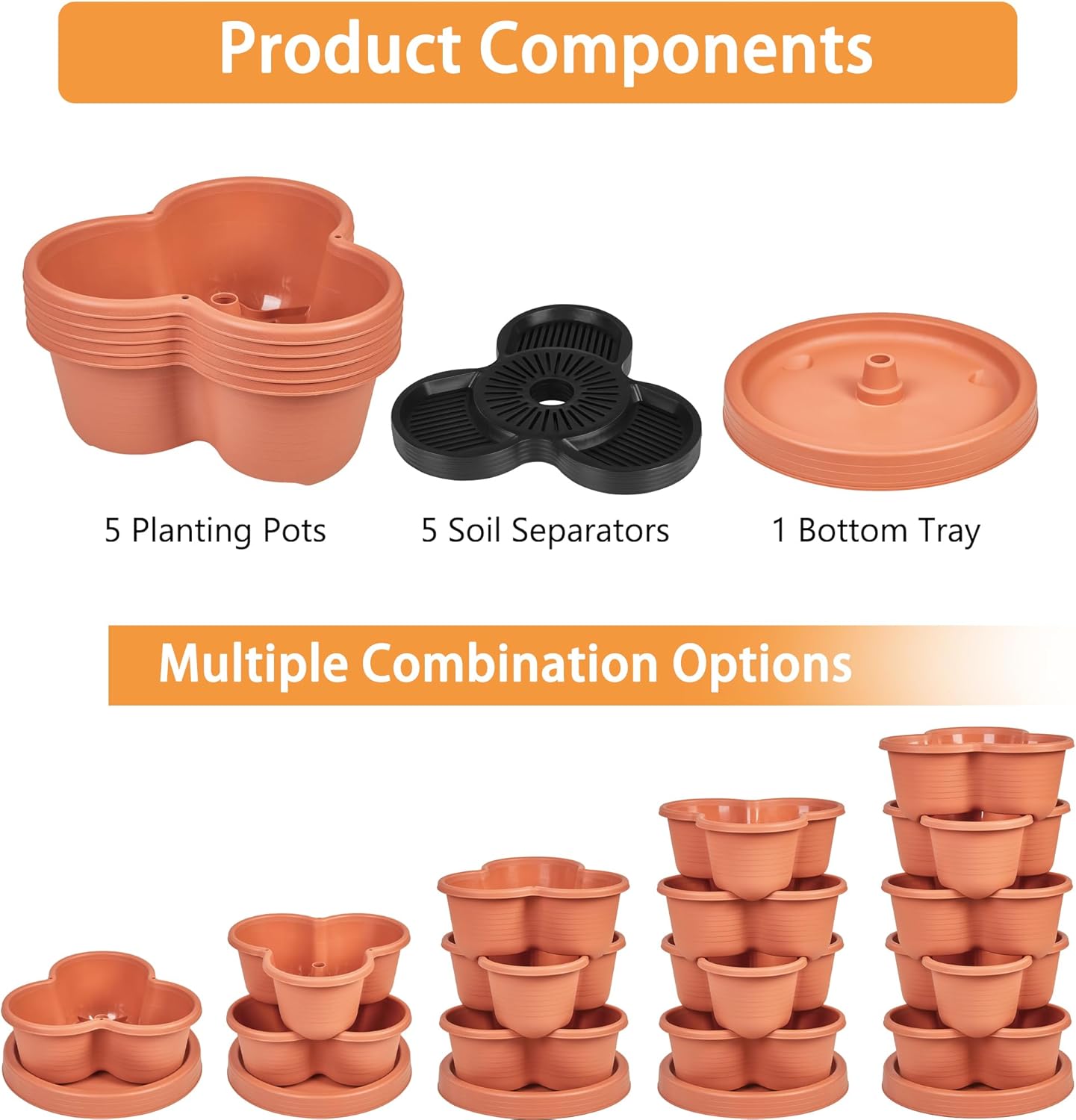 VECELO 5 Tier Vertical Garden Planter