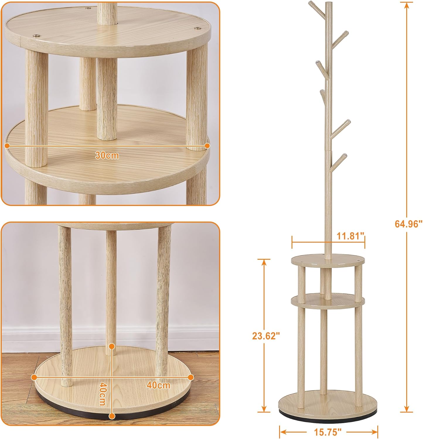 VECELO Coat Rack Freestanding