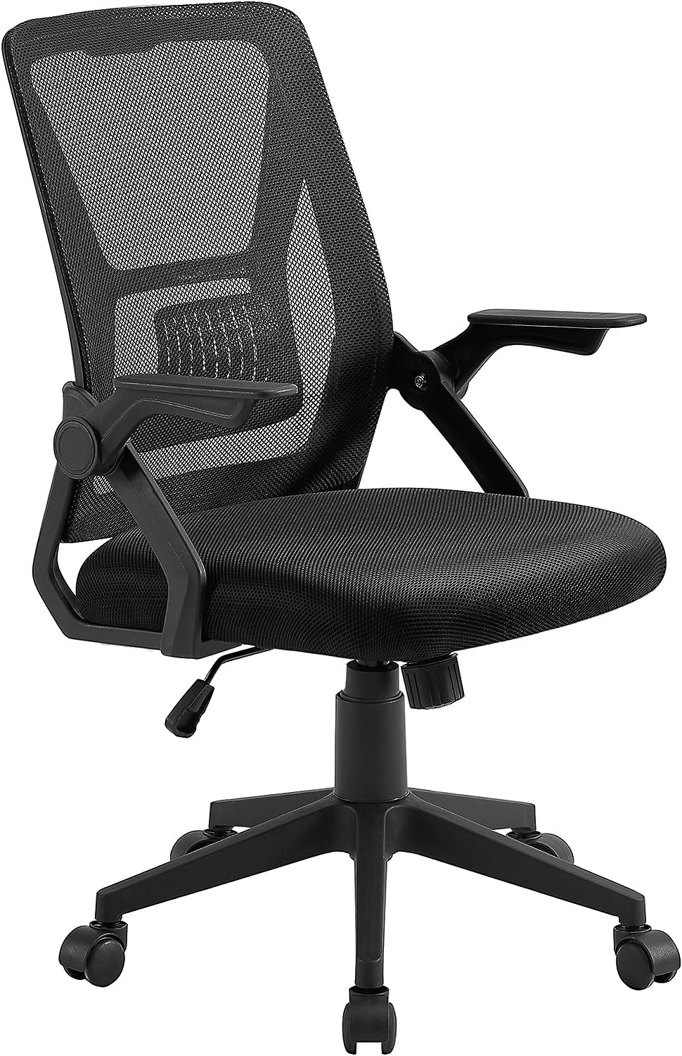 VECELO Mid-Back Swivel Ergonomic Office Chair with Adjustable Arms Mes