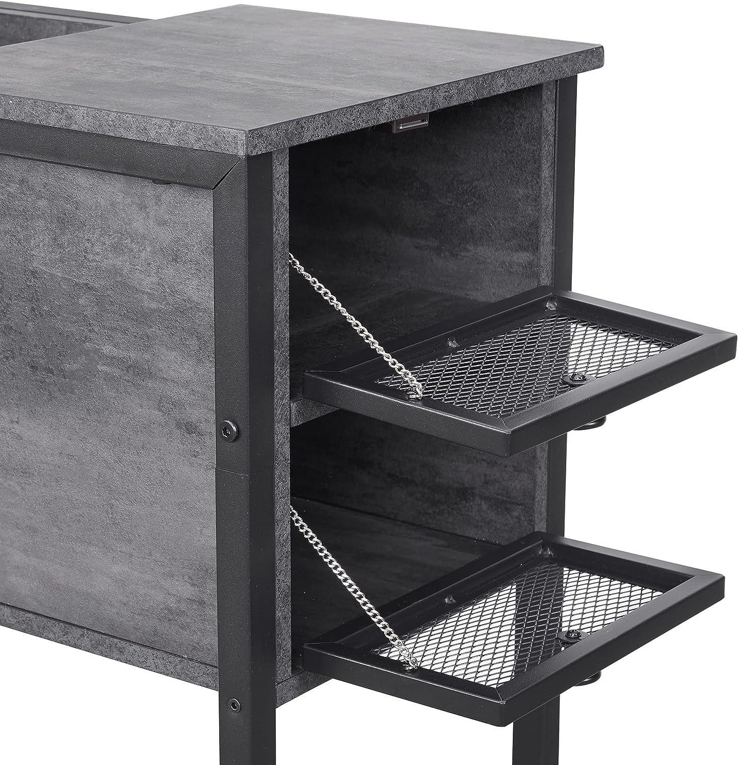 VECELO 24''Tall Flip Top Narrow Side Table with Storage Shelf for Living Room - VECELO