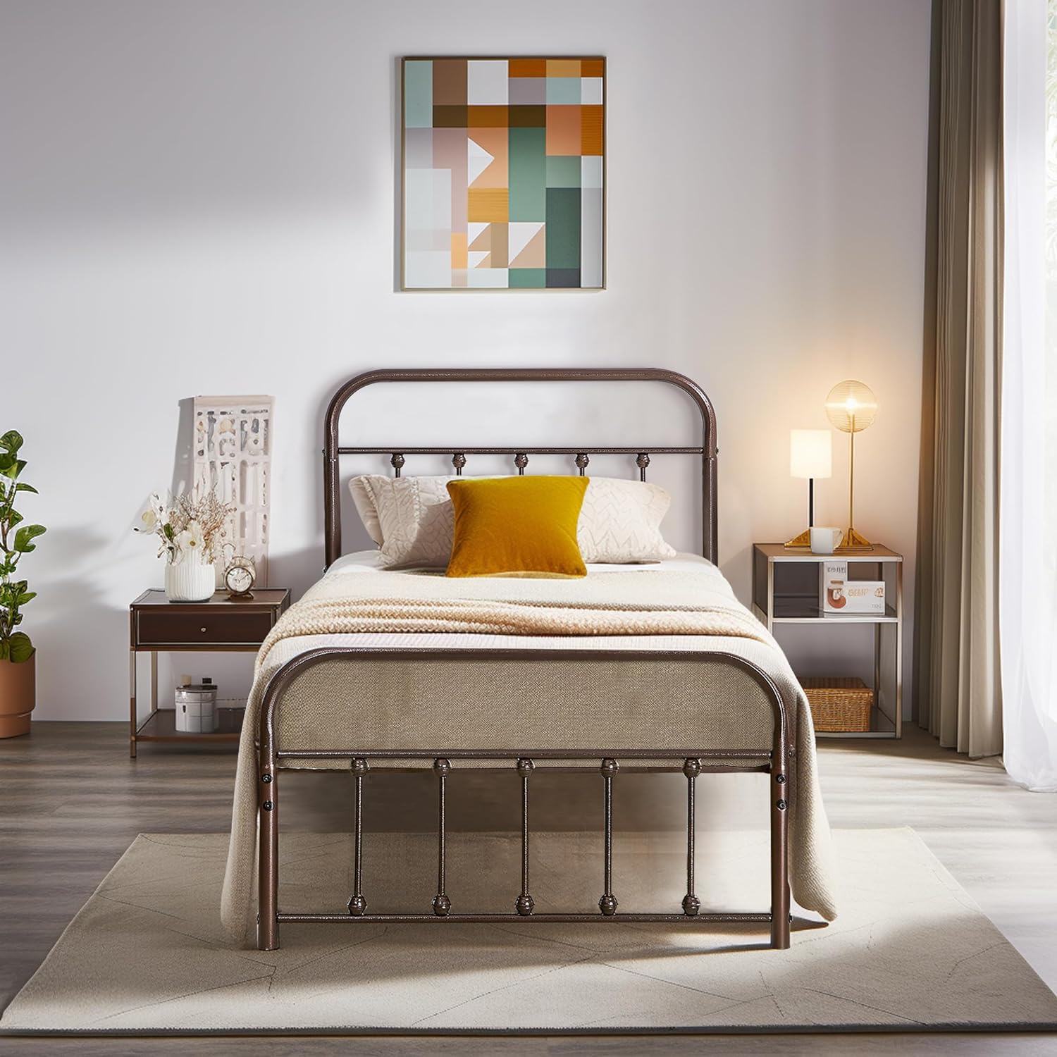 VECELO Metal Platform Bed Frame Mattress Foundation Modern&Simple Style