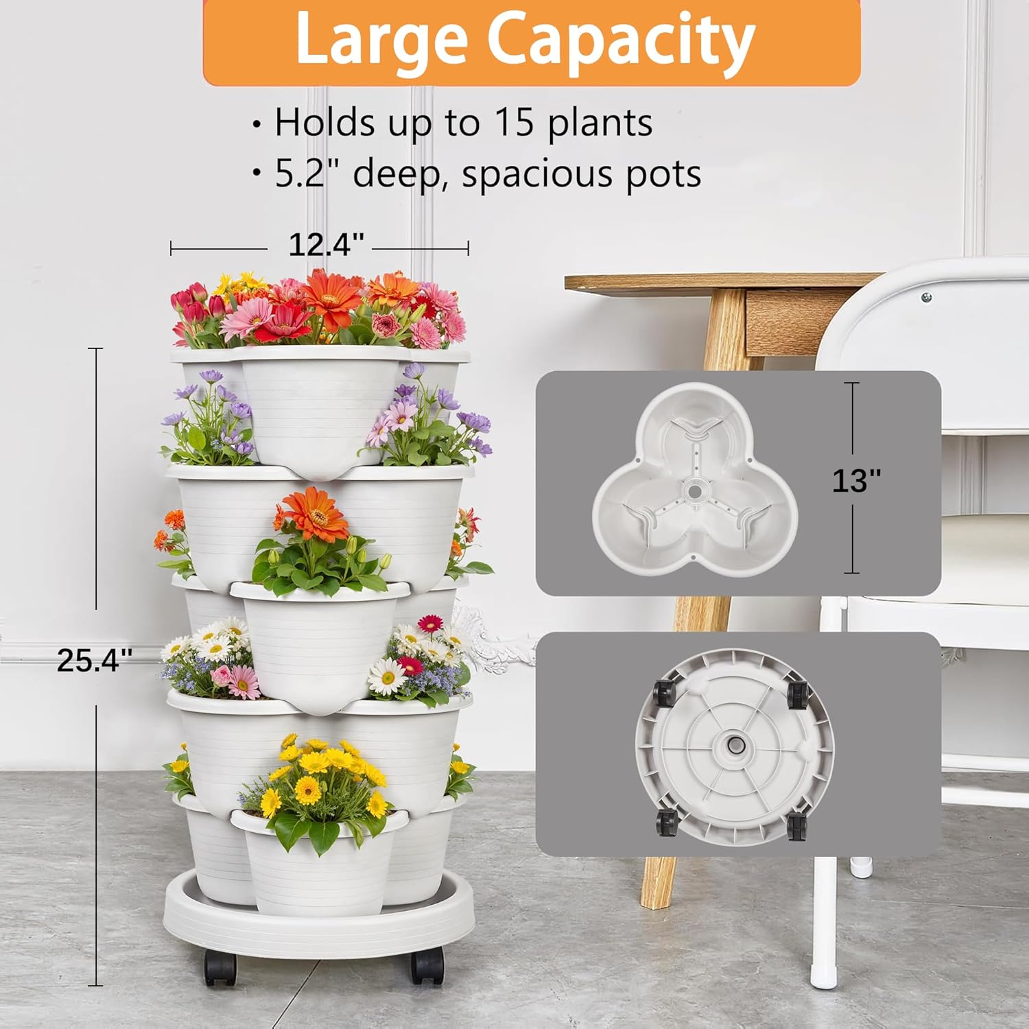 VECELO 5 Tier Vertical Garden Planter