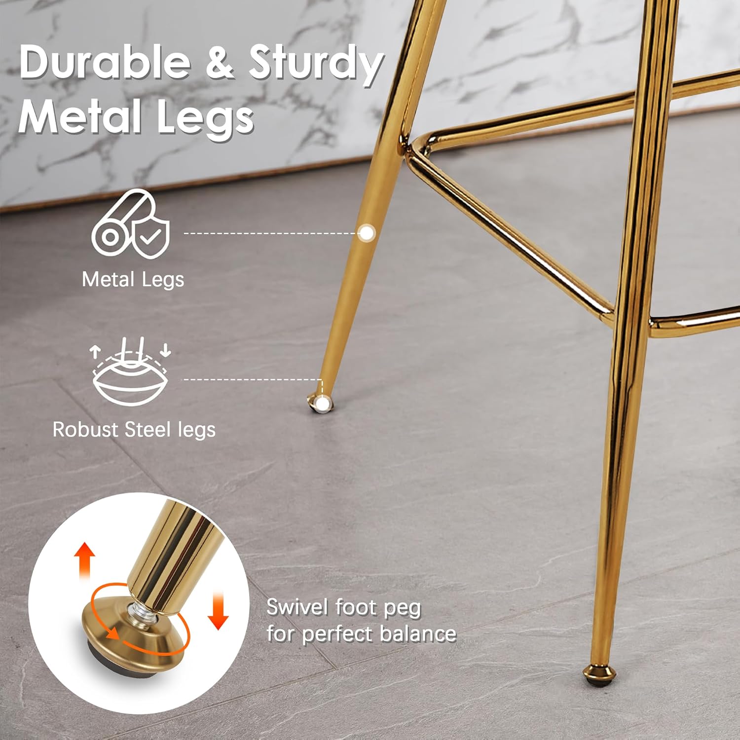 VECELO Bar Stools, Counter Height Bar Stools