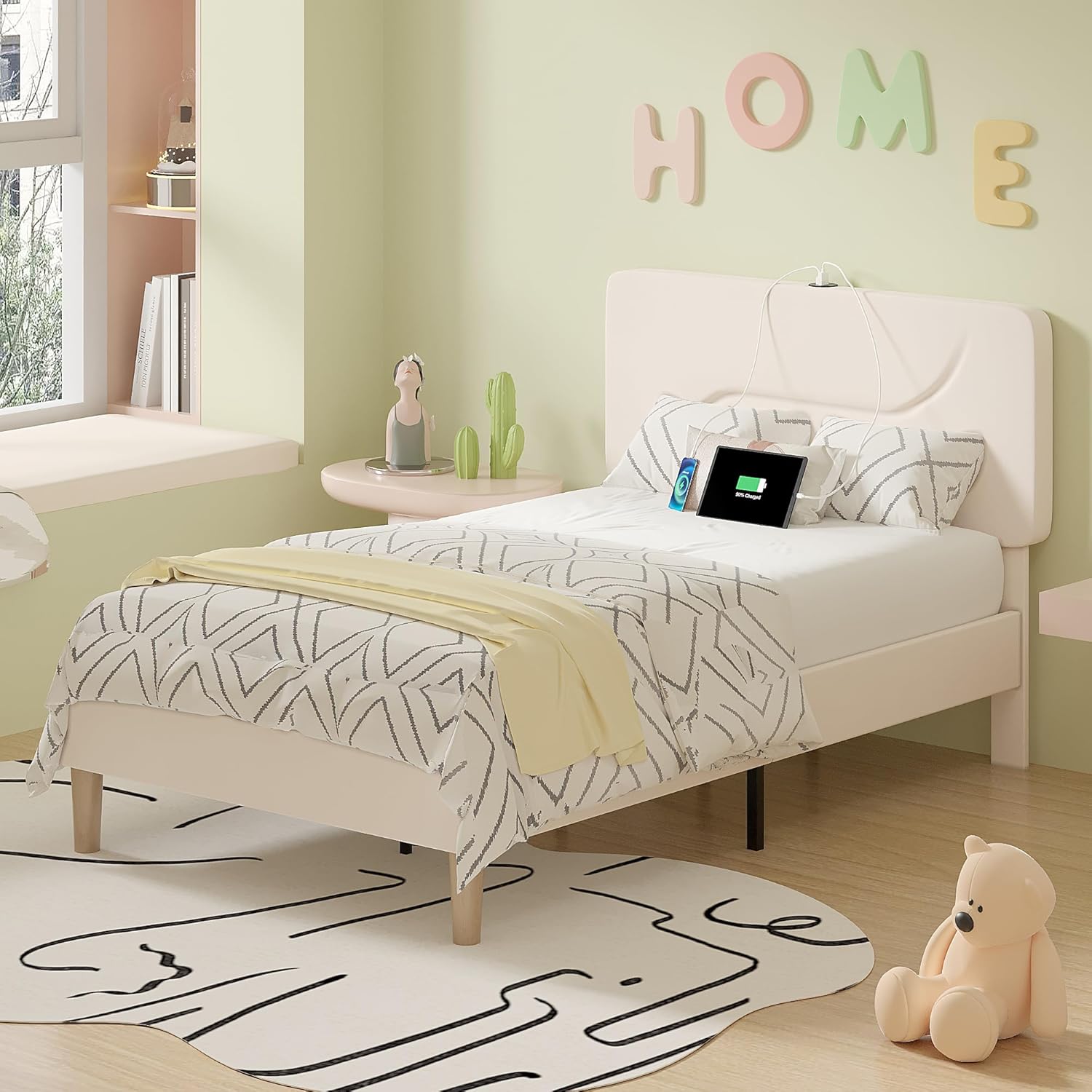 VECELO Bed Frame with LED Lights - VECELO